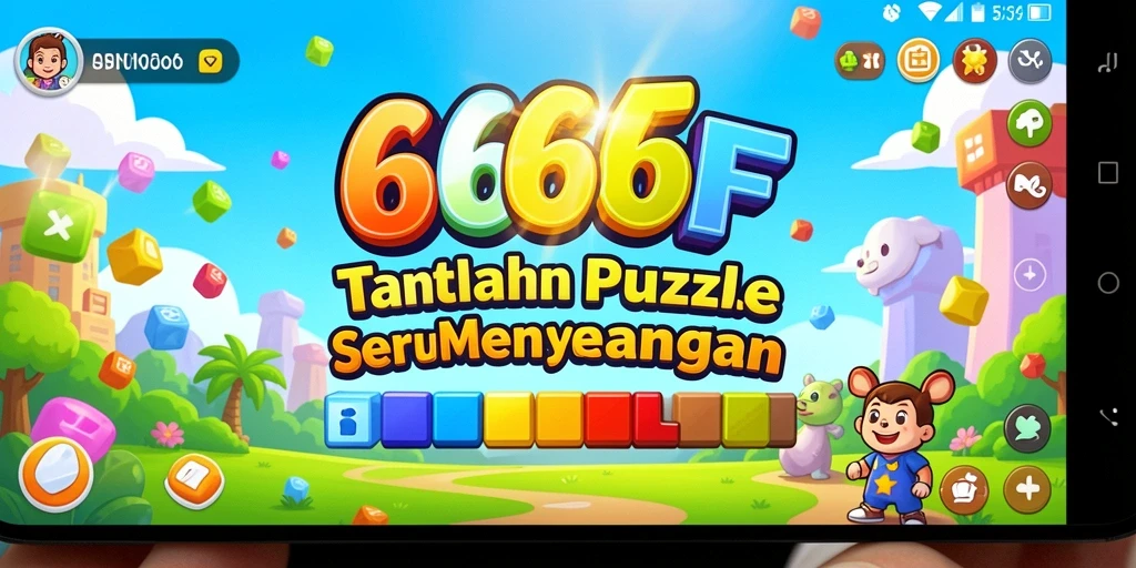 Screenshot utama 666F menampilkan gameplay puzzle yang menantang.
