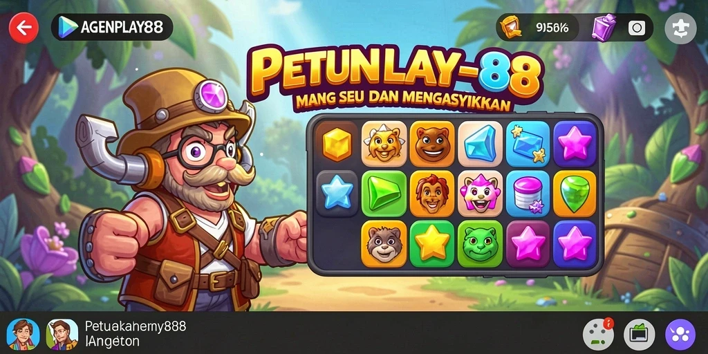 Screenshot utama AGENPLAY88 menunjukkan gameplay seru Match-3.