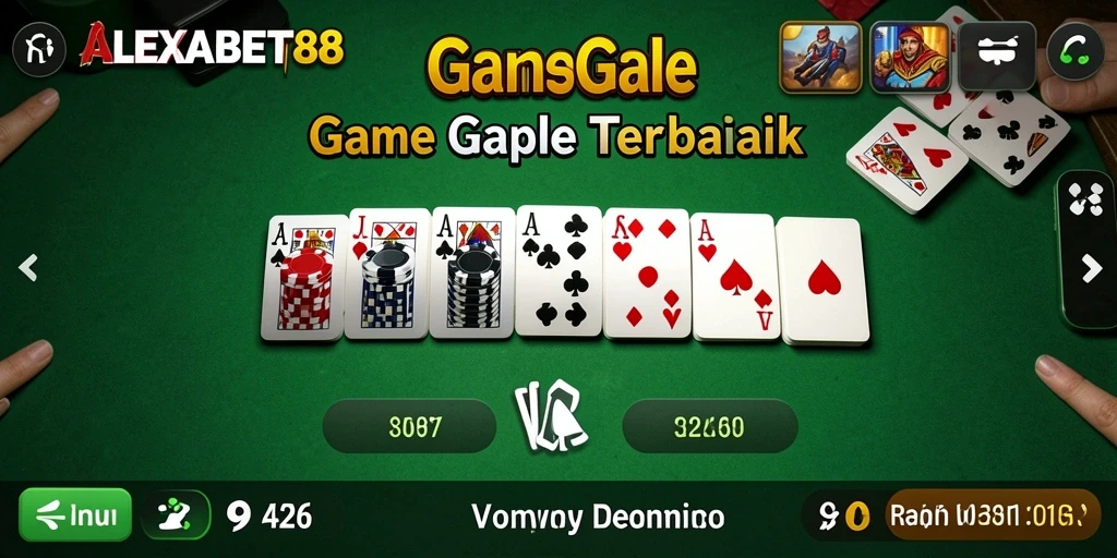 Tampilan gameplay seru dalam ALEXABET88 saat bermain Gaple.