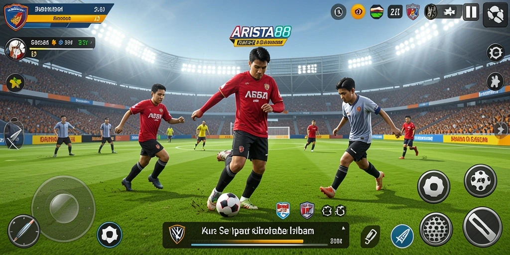 Gameplay sepak bola yang seru dan mendebarkan dari ARISTA88.