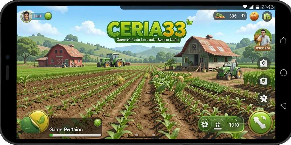 Tampilan screenshot gameplay yang menarik dari CERIA33 dengan aktivitas bertani.