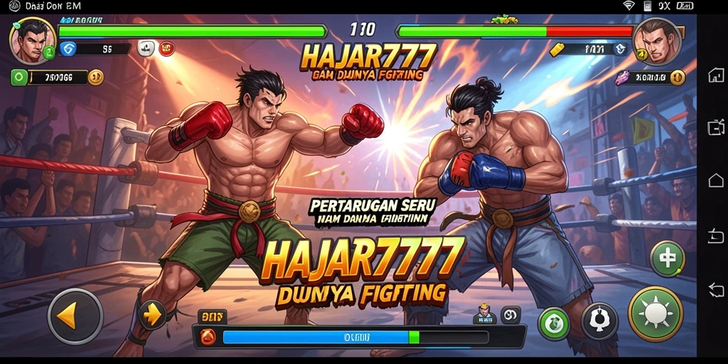 Gameplay seru dalam pertarungan antara karakter di HAJAR777.