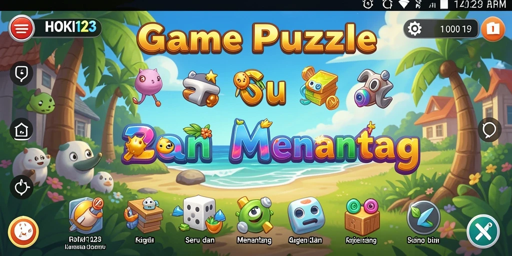 Tampilan gameplay HOKI123 dengan berbagai puzzle menantang yang menarik.