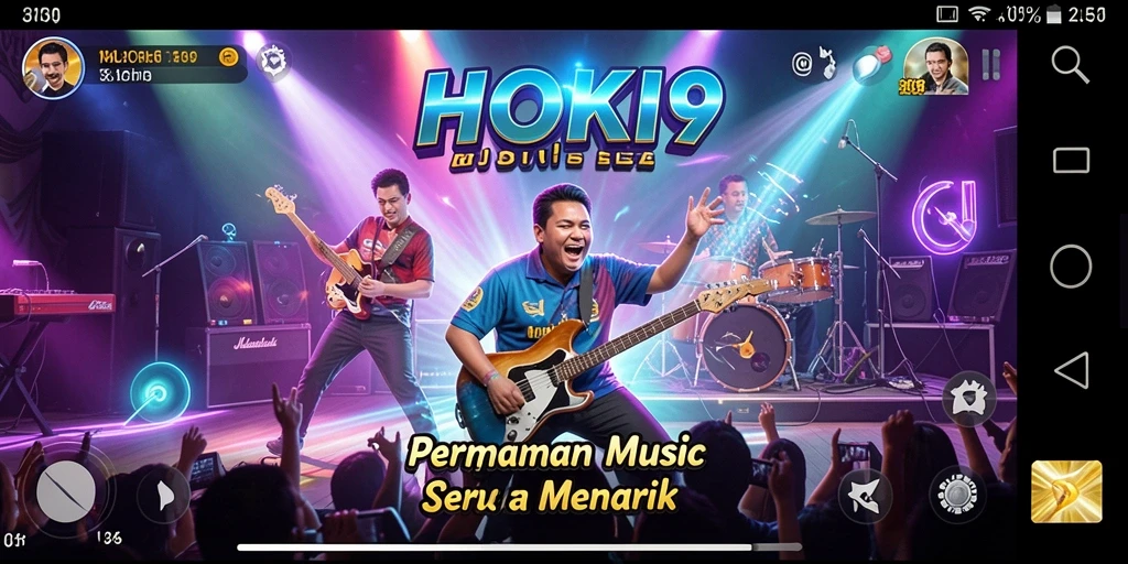 Screenshot gameplay HOKI9 yang menampilkan keseruan bermain musik.