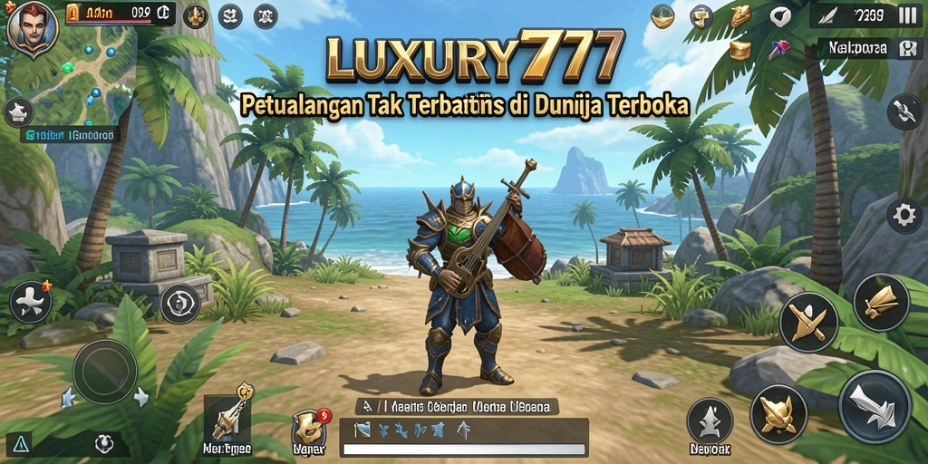 Screenshot LUXURY777 menampilkan dunia terbuka yang luas dan penuh petualangan.