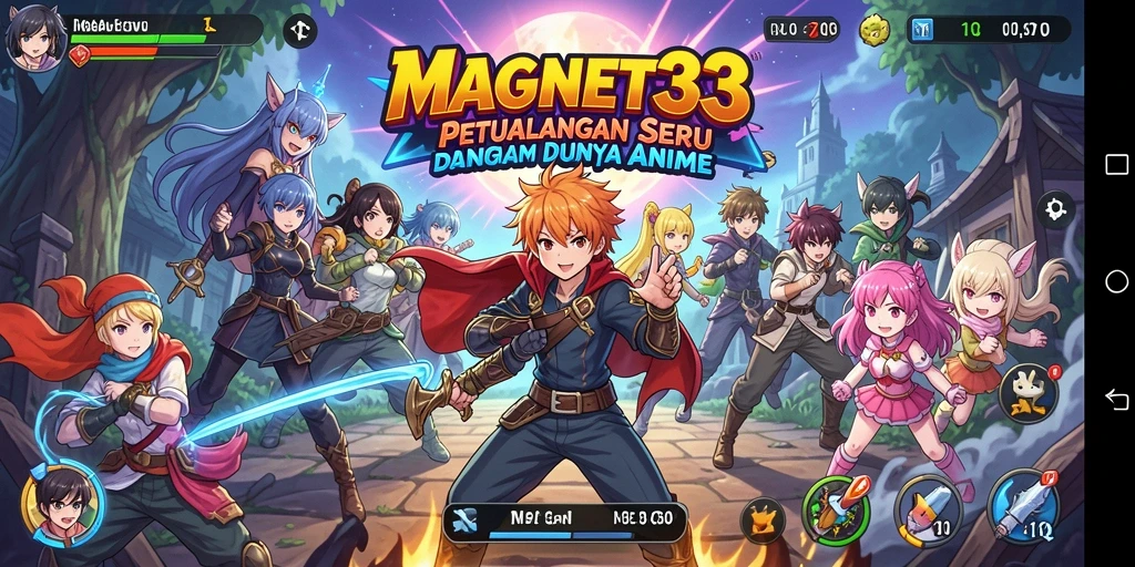 Screenshot dinamis dari gameplay MAGNET33 yang menunjukkan karakter dalam aksi.