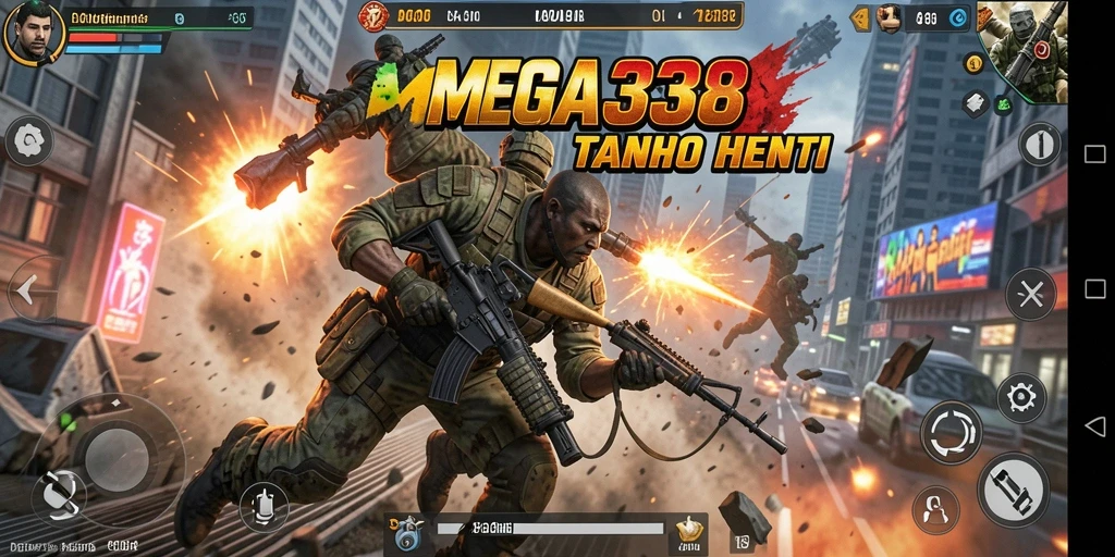 Tampilan aksi mendebarkan dari gameplay MEGA338.