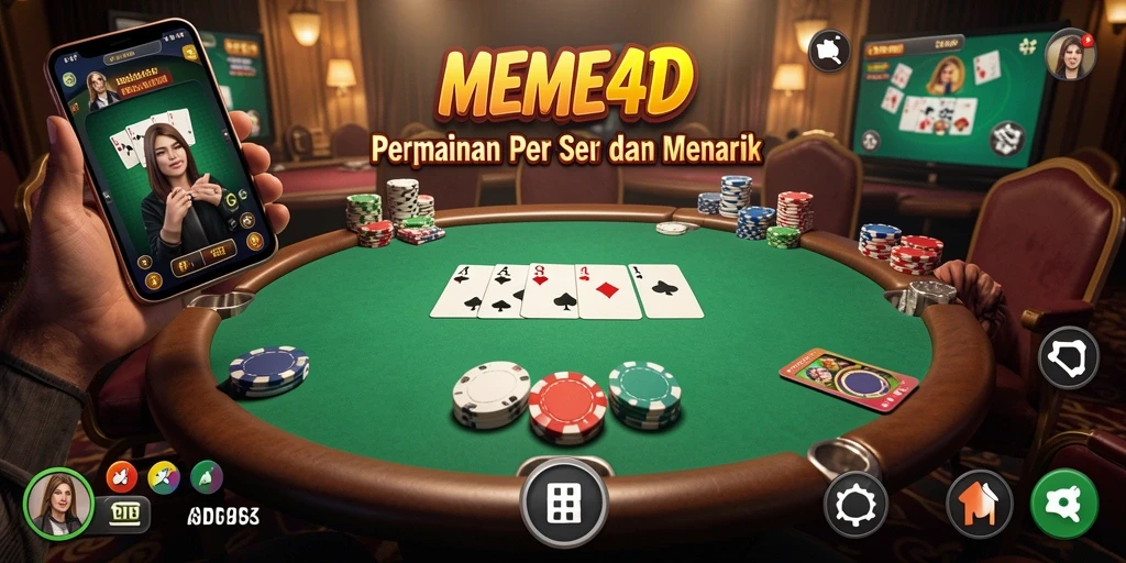 Tampilan permainan poker yang seru dan interaktif di MEME4D.