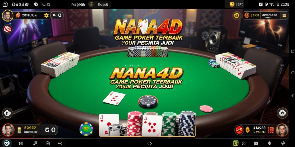 Tampilan utama NANA4D menampilkan gameplay Poker yang menegangkan dan seru.