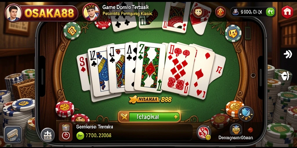 Screenshot OSAKA88 menampilkan gameplay seru permainan Domino.