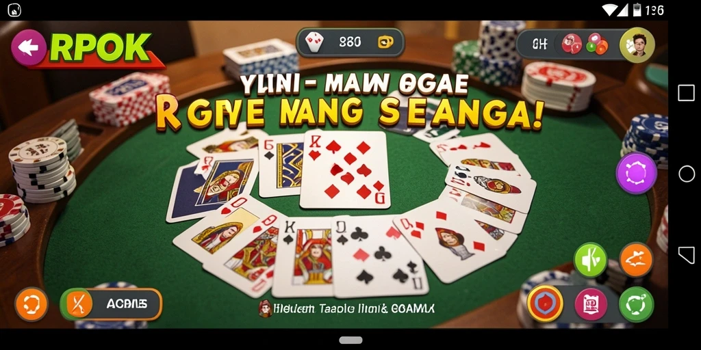 Screenshot RPOK menampilkan permainan Gaple yang seru dan interaktif.