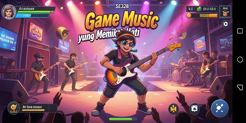 Screenshot SE328 menampilkan gameplay seru dengan tantangan musik.