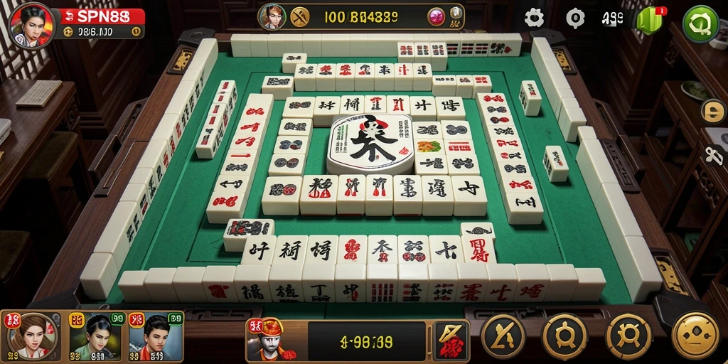 Tampilan menarik dari gameplay SPN88 menyajikan Mahjong yang seru.